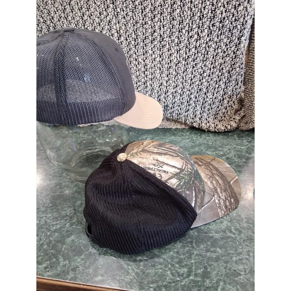 Fox Head Racing And Columbia Tree Flag Patch Hats Set Of 2 Trucker Mesh Caps USA